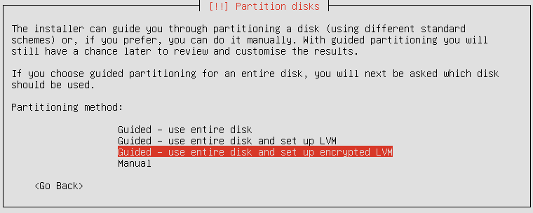 ubuntu guided use encrypted lvm