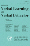 Journal of Verbal Learning and Verbal Behavior