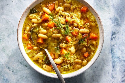 White Bean, Rice and Dill Soup
